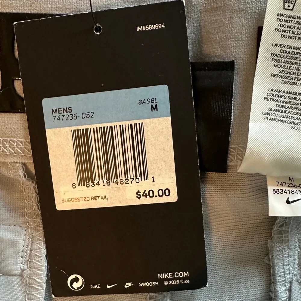 Nike Vapor Pro Baseball Pants Mens Medium Long Light Grey 747235-052 Straight